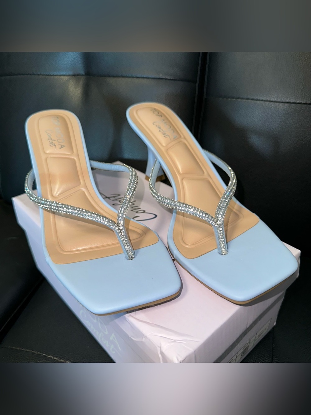Top Moda Blue Kitten Heels